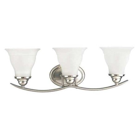 Progress Lighting Trinity 3-Light Bath Bracket, 100 W, Brushed Nickel P3192-09