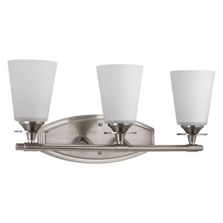 Progress Lighting Cantata 3-Light Bath Bracket, 100 W, Brushed Nickel P3248-09