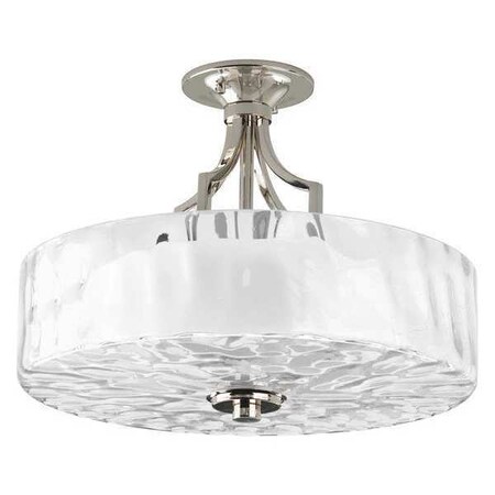 Progress Lighting Caress 2-Light Semi-Flush,  100 W,  Polished Nickel P3434-104
