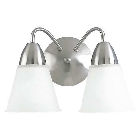 Progress Lighting Etched Glass 2-Light Bath & Vanity, 100 W, Brushed Nickel P3302-09