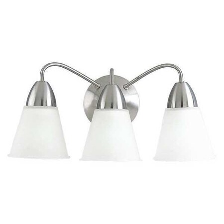 Progress Lighting Etched Glass 3-Light Bath & Vanity, 100 W, Brushed Nickel P3303-09