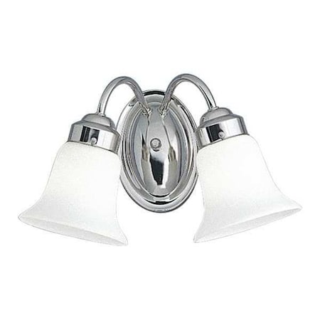 Progress Lighting Opal Glass 2-Light Bath Bracket, 100 W, Polished Chrome P3374-15