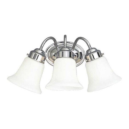 Progress Lighting Opal Glass 3-Light Bath Bracket, 100 W, Polished Chrome P3375-15
