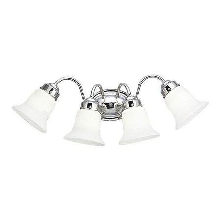 Progress Lighting Opal Glass 4-Light Bath Bracket, 100 W, Polished Chrome P3376-15