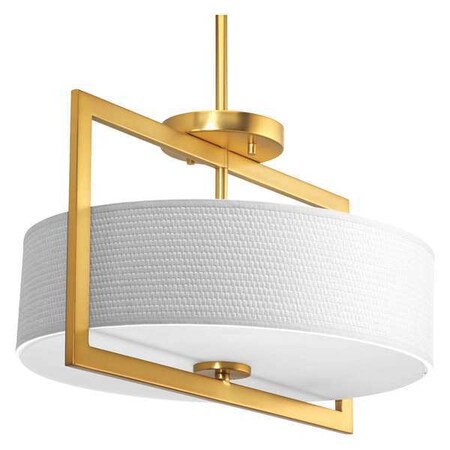Progress Lighting Harmony 3-Light Medium Semi-Flush, 100 W, Natural Brass P3530-137
