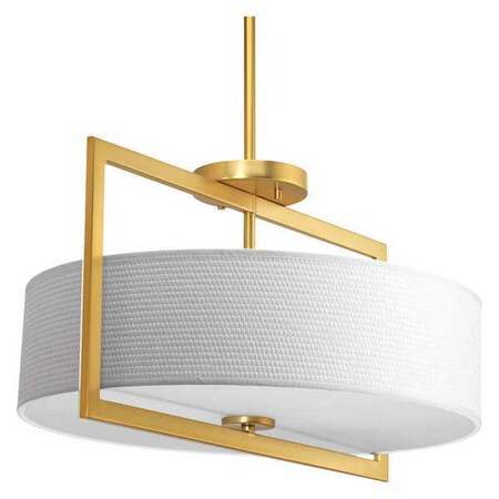 Progress Lighting Harmony 3-Light Lg Semi-Flush Convert, 100 W, Natural Brass P3531-137