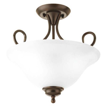 Progress Lighting Melon 2-Light Semi-Flush Mount, 60 W, Antique Bronze P3460-20ET