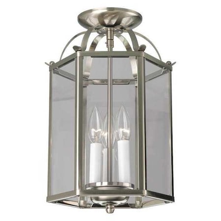 Progress Lighting Flat Glass 3-Light Foyer, 60 W, Brushed Nickel P3645-09
