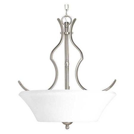 Progress Lighting Applause 3-Light Inverted Pendant, 100 W, Brushed Nickel P3560-09