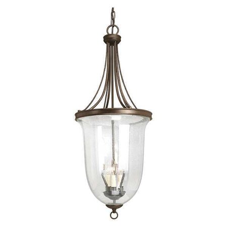 Progress Lighting Seeded Glass 6-Light Foyer Pendant, 60 W, Antique Bronze P3754-20