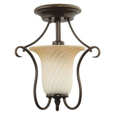 Progress Lighting Kensington 1-Light Flush Mount, 100 W, Forged Bronze P3678-77