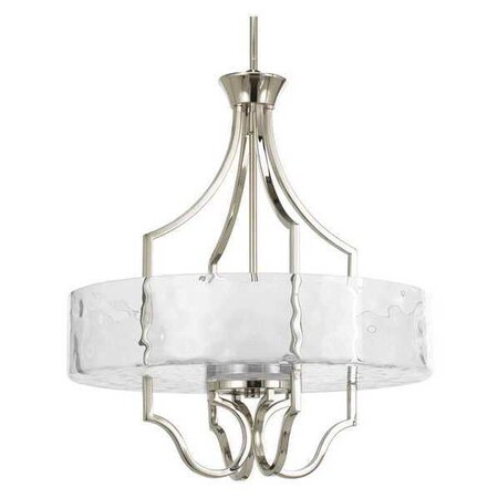 Progress Lighting Caress 3-Light Inverted Pendant, 100 W, Polished Nickel P3682-104