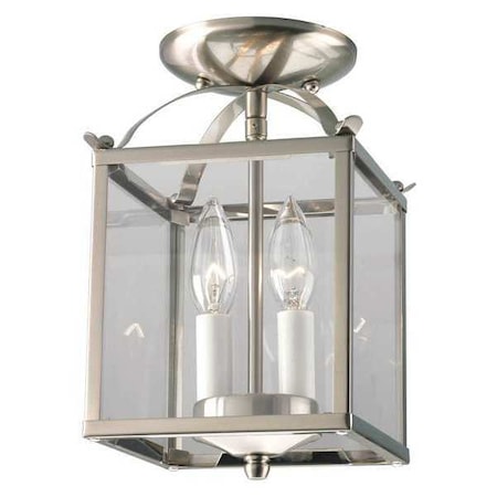 Progress Lighting Flat Glass 2-Light Foyer, 60 W, Brushed Nickel P3690-09