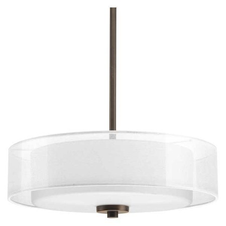 Progress Lighting Invite 3-Light Semi-Flush Convertible, 100 W, Antique Bronze P3694-20