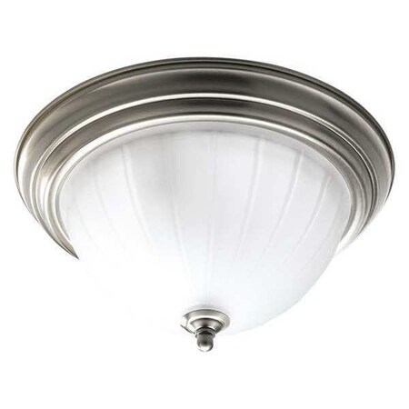 Progress Lighting Melon Glass 2-Light Flush Mount, 13 W, Brushed Nickel P3703-09WB
