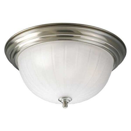 Progress Lighting Melon Glass 3-Light Flush Mount, 13 W, Brushed Nickel P3704-09WB