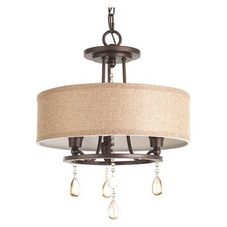 Progress Lighting Flourish 3-Light Convertible, 60 W, Cognac P3710-72