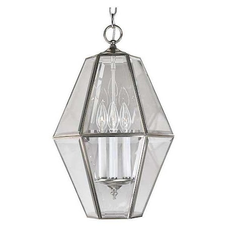 Progress Lighting Bound Beveled Glass 3-Light Foyer, 60 W, Brushed Nickel P3716-09