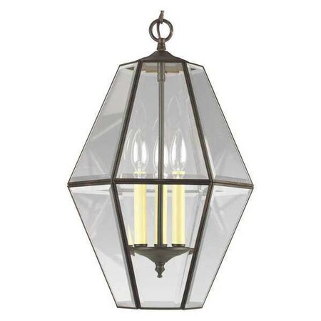 Progress Lighting Bound Beveled Glass 3-Light Foyer, 60 W, Antique Bronze P3716-20
