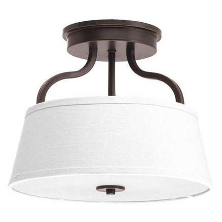 Progress Lighting Arden 2-Light Semi-Flush Convertible, 100 W, Antique Bronze P3720-20