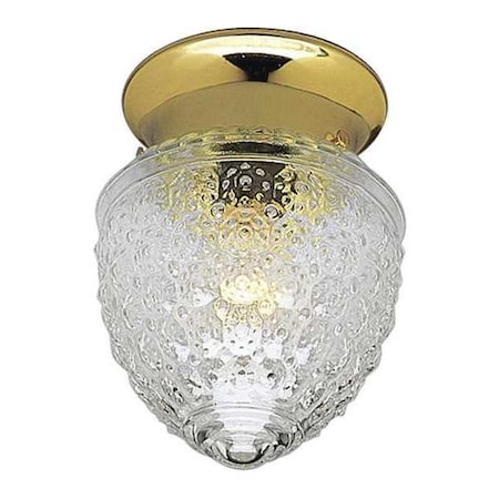 Progress Lighting Glass Globes 1-Light Close-to-Ceiling, 60 W, Polished Brass P3750-10