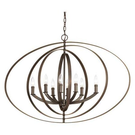 Progress Lighting Equinox 8-Light oval Pendant., 60 W, Antique Bronze P3791-20