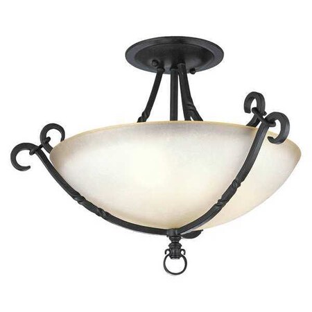 Progress Lighting Santiago 3-Light Close-to-Ceiling, 75 W, Forged Black P3839-80