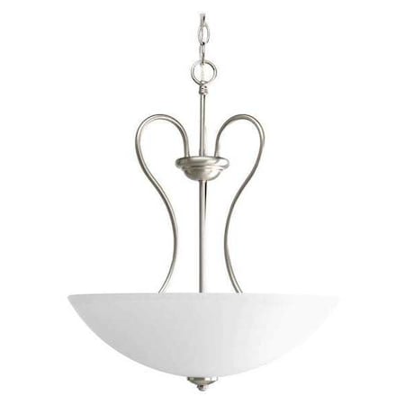 Progress Lighting Heart 3-Light Inverted Pendant, 100 W, Brushed Nickel P3955-09