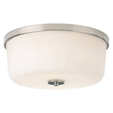 Progress Lighting Fortune 2-Light Flush Mount, 75 W, Polished Nickel P3970-104