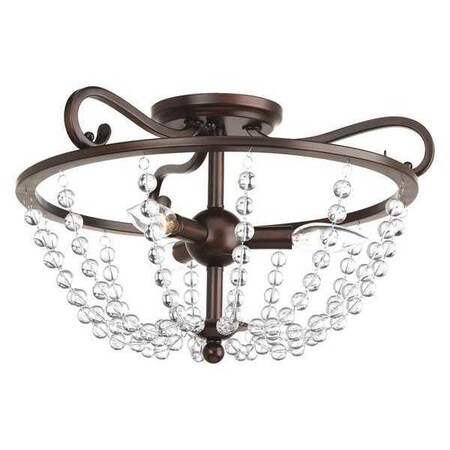 Progress Lighting Bliss 3-Light Semi-Flush Mount, 60 W, Antique Bronze P3990-20