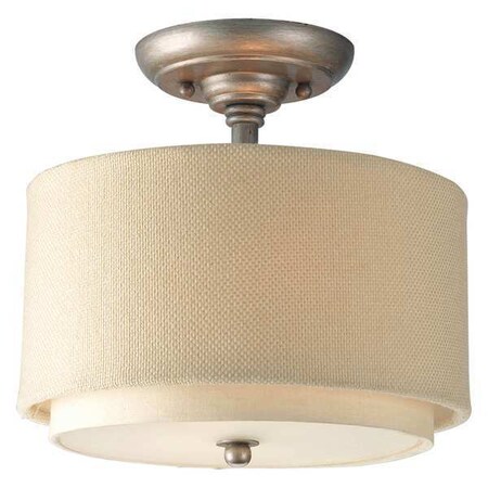 Progress Lighting Ashbury 2-Light Close-to-Ceiling, 75 W, Silver Ridge P3886-134