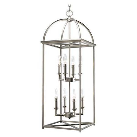 Progress Lighting Piedmont 8-Light Foyer Lantern, 60 W, Burnished Silver P3888-126