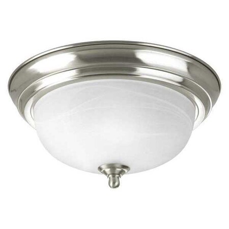 Progress Lighting Melon 1-Light Flush Mount Alabaster, 13 W, Brushed Nickel P3924-09EB