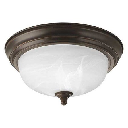 Progress Lighting Melon 1-Light Flush Mount Alabaster, 13 W, Antique Bronze P3924-20EB