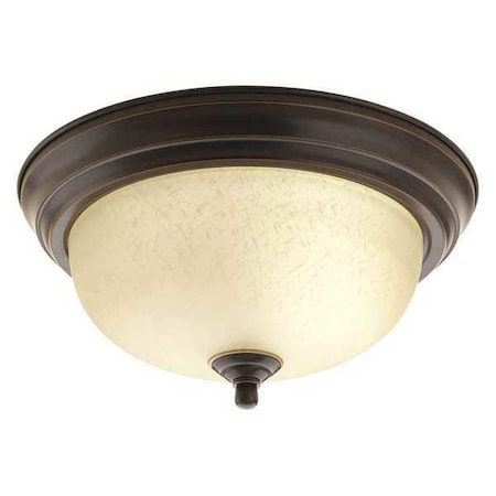 Progress Lighting Melon 1-Light Flush Mount Umber Linen, 60 W, Antique Bronze P3924-20EUL
