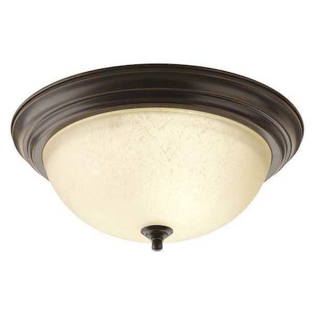 Progress Lighting Melon 3-Light Flush Mount Umber Linen, 60 W, Antique Bronze P3926-20EUL