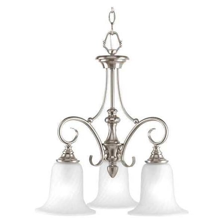 Progress Lighting Kensington 3-Light Chandelier, 100 W, Brushed Nickel P4158-09
