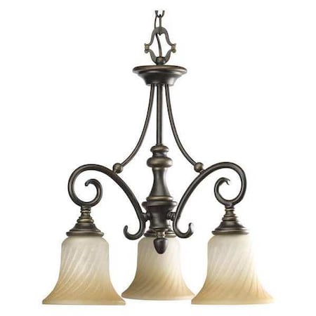 Progress Lighting Kensington 3-Light Chandelier, 100 W, Forged Bronze P4158-77