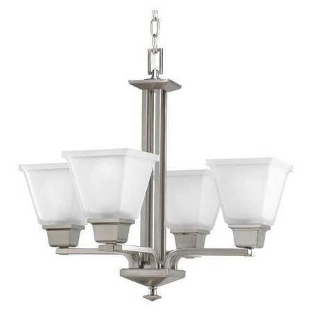 Progress Lighting North Park 4-Light Chandelier, 100 W, Brushed Nickel P4001-09