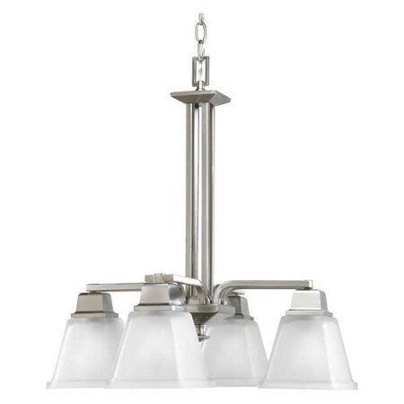 Progress Lighting North Park 4 Light Chandelier, 100 W, Brushed Nickel P4002-09