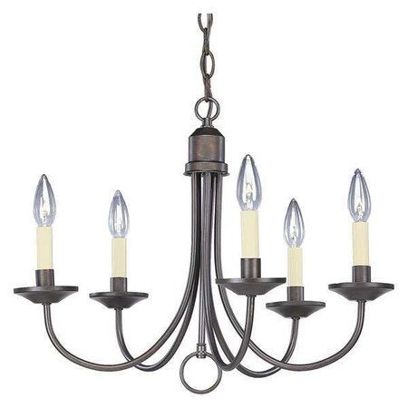 Progress Lighting Five Light Chandelier, 60 W, Antique Bronze P4008-20