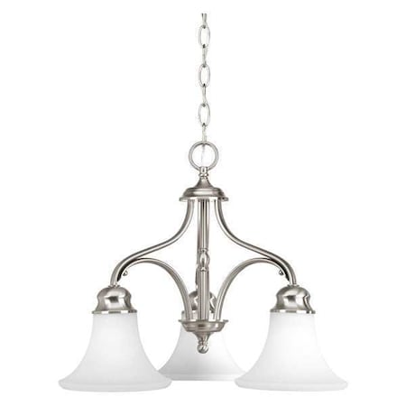 Progress Lighting Applause 3-Light Chandelier, 100 W, Brushed Nickel P4035-09
