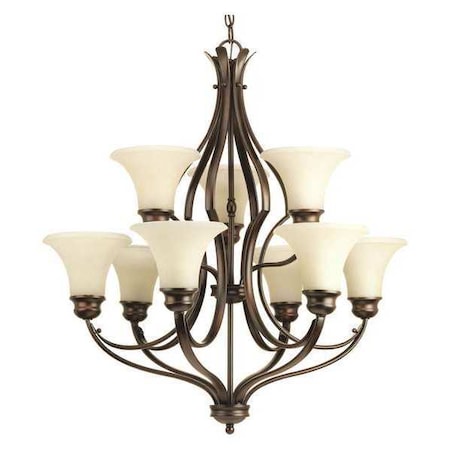 Progress Lighting Applause 9-Light Chandelier, 100 W, Antique Bronze P4037-20