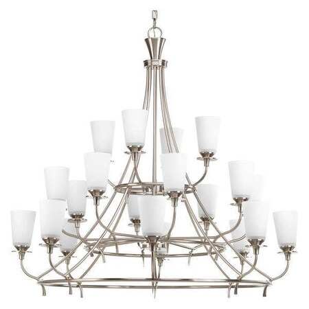 Progress Lighting Cantata 20-Light, 3-Tier Chandelier, 60 W, Brushed Nickel P4040-09