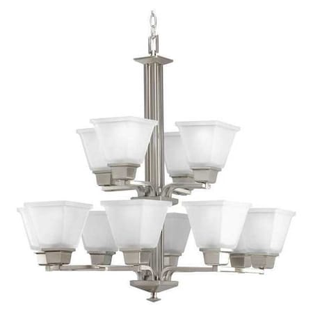 Progress Lighting North Park 12-Light Chandelier, 100 W, Brushed Nickel P4053-09