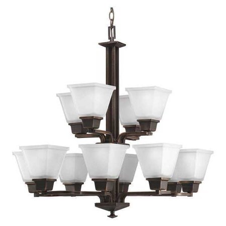 Progress Lighting North Park 12-Light Chandelier, 100 W, Venetian Bronze P4053-74