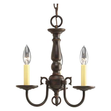 Progress Lighting Americana 3-Light Chandelier, 60 W, Antique Bronze P4354-20