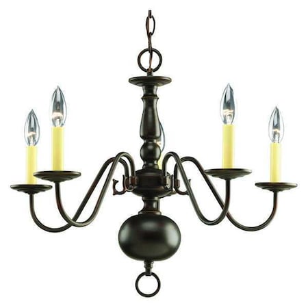 Progress Lighting Americana 5 Light Chandelier, 60 W, Antique Bronze P4355-20
