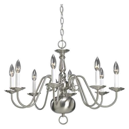 Progress Lighting Americana 8-Light Chandelier, 60 W, Brushed Nickel P4357-09