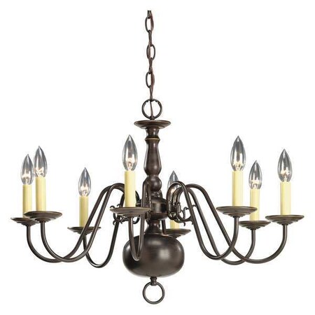 Progress Lighting Americana 8-Light Chandelier, 60 W, Antique Bronze P4357-20